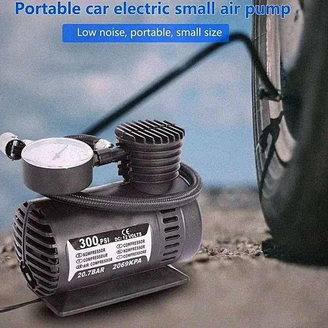 12V Mini Air Compressor Automatic Car Electric Tire Air Inflator Pump New 300PSI