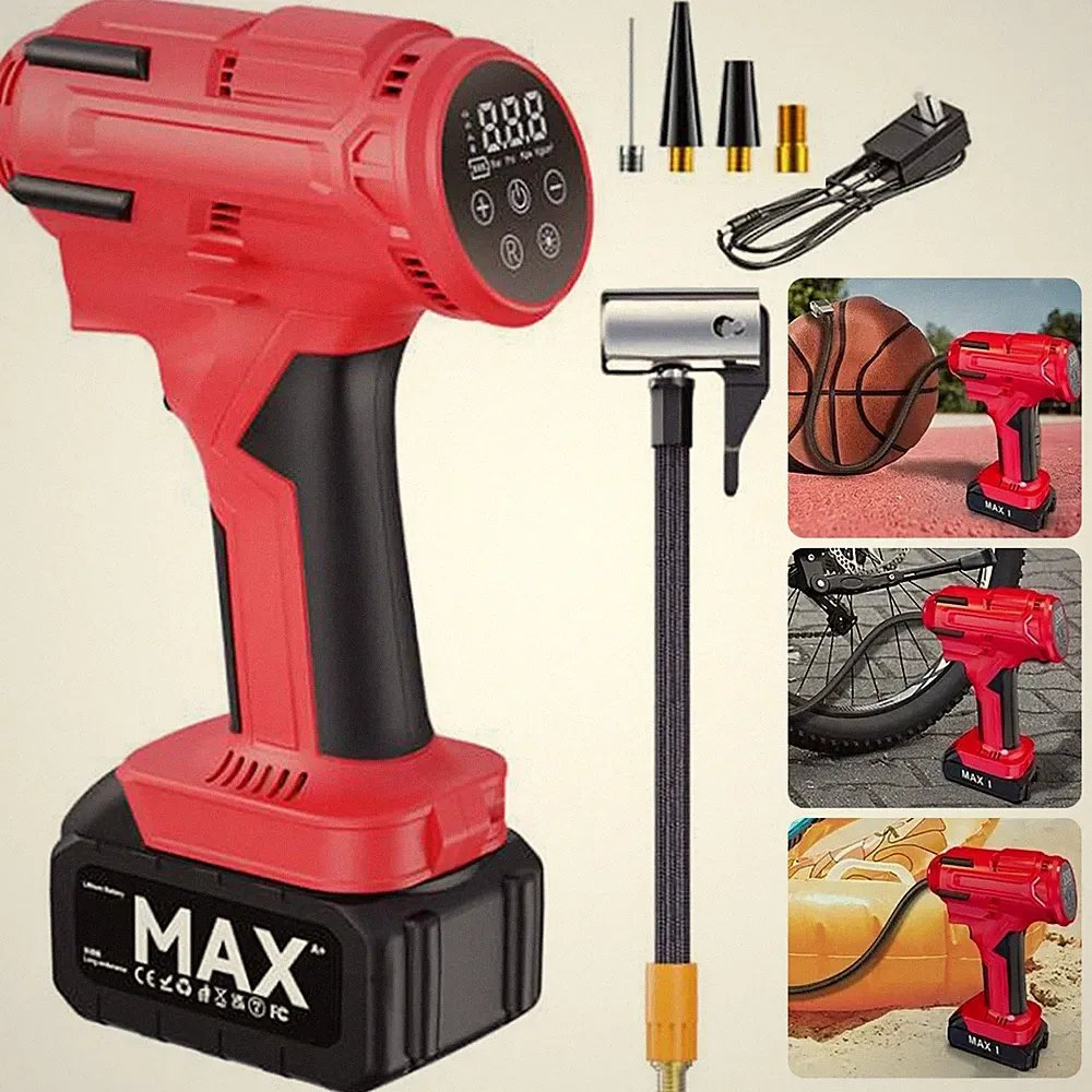 150PSI 21V Cordless Rechargeable Battery Air Compressor Pump Car Tire Inflator