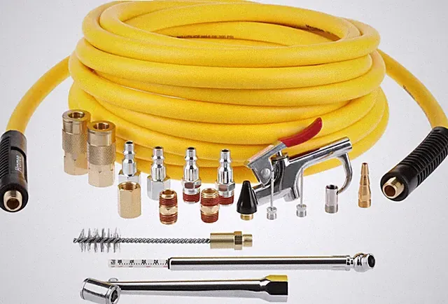 19 Pieces Air Compressor Accessories Kit with 3/8 Inch X 25FT Hybrid Hose, 1/4 I