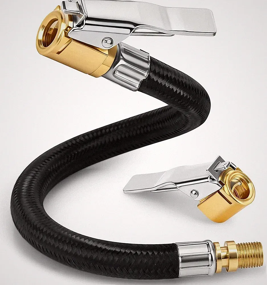 2-Pack Brass Tire Air Chuck Locking Quick Connect Inflator Hose Adapter, No Leak