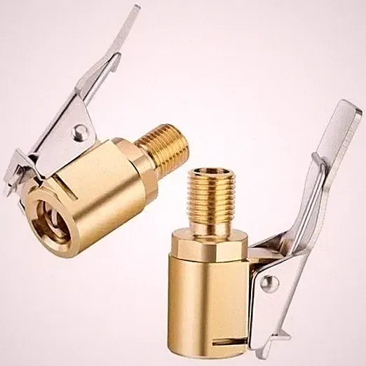 2PCS Brass Tire Air Chuck Clip Adapter Tire Inflator Hose Connector Fitting