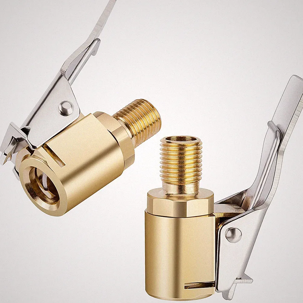 2Pcs Brass Tire Air Chuck with Locking Clip Adapter for 8mm Hose Inflator Pump