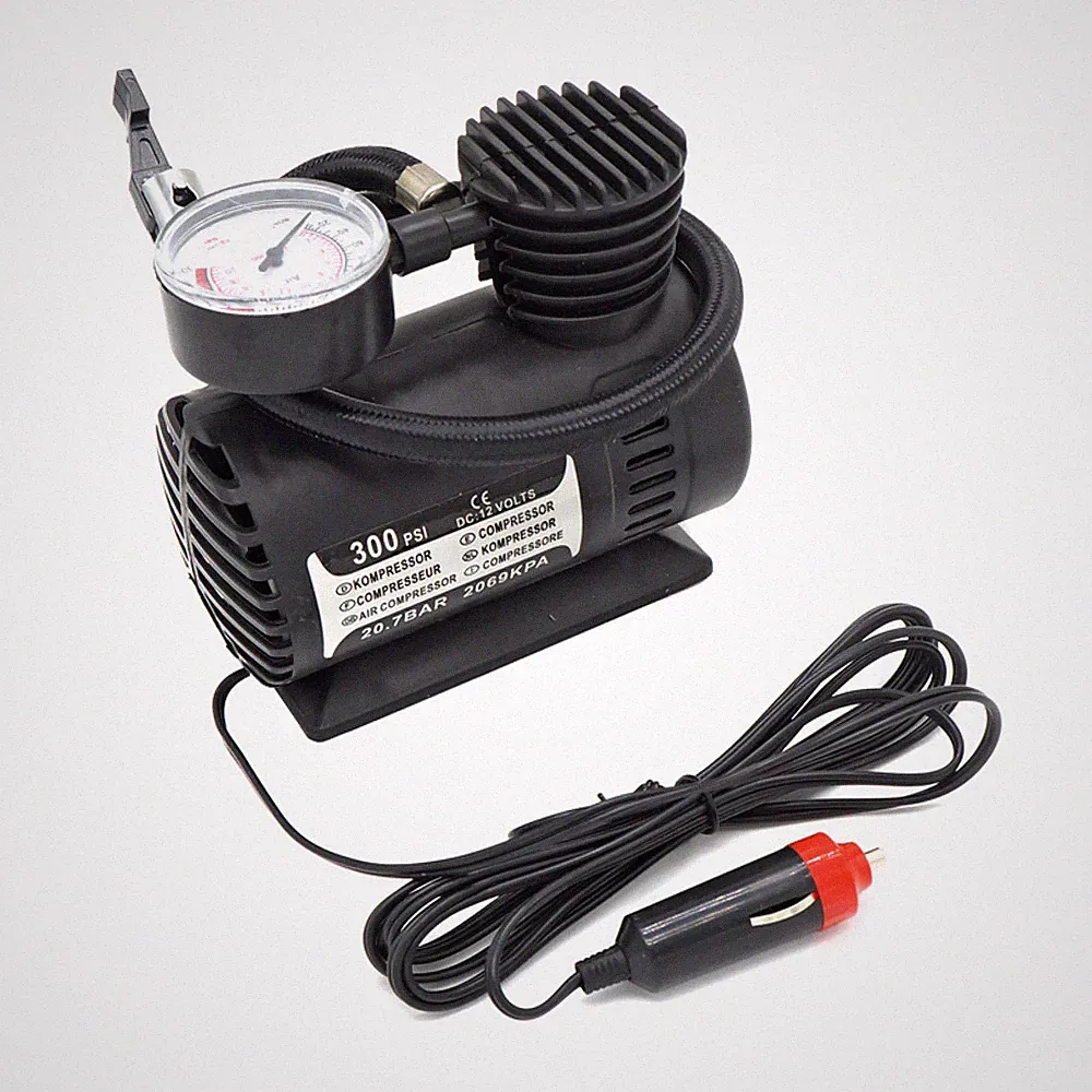300PSI Portable Air Compressor Electric Tire Inflator Pump with Pressure Gauge B
