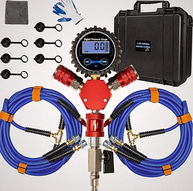 4 Tire Inflation System, 4 Way Tire Inflator Deflator with Hard-Shell Storage Ca