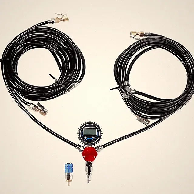 4 Way Tire Inflation Deflation System with 4 Closed Flow Air Chuck Digital Tire