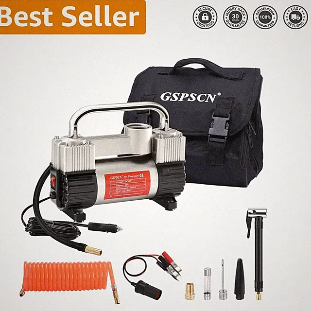 6X Faster Tire Inflation - Heavy Duty 12V Air Compressor for SUVs & Trucks