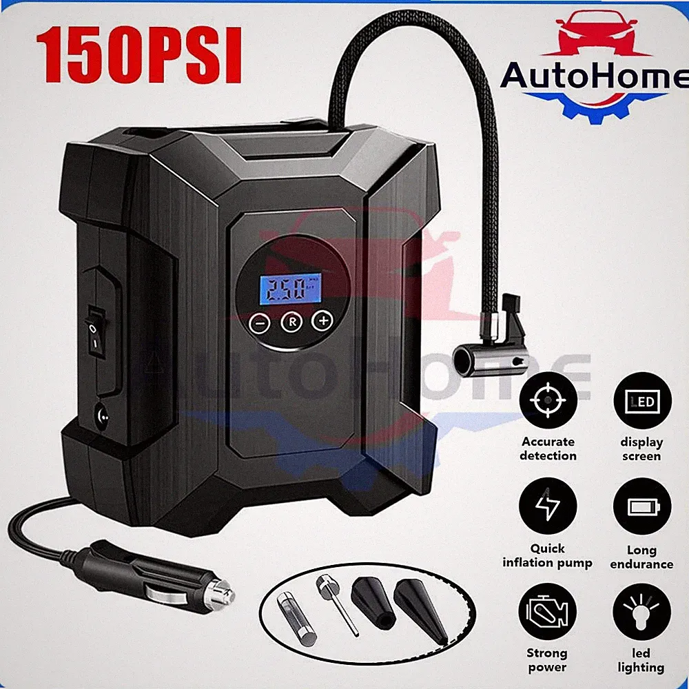 Car Air Tire Pump Inflator Portable Compressor Digital Electric Auto 150PSI 12V
