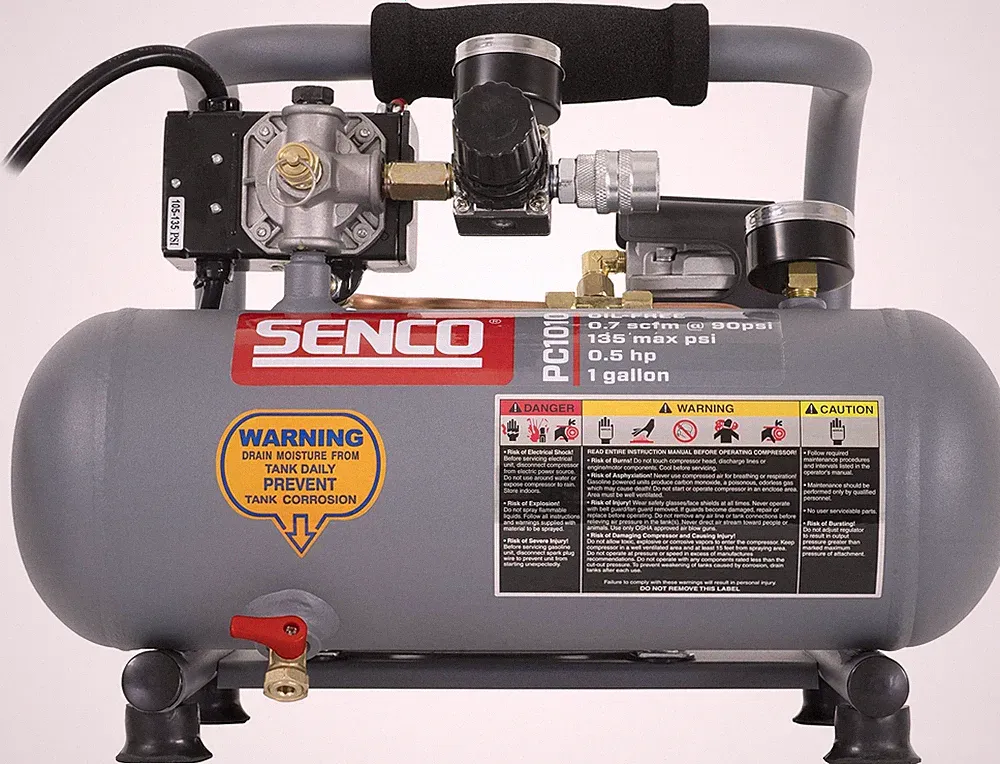 PC1010 1/2-Horsepower 1-Gallon Finish and Trim Hot Dog Compressor Portable Ti...