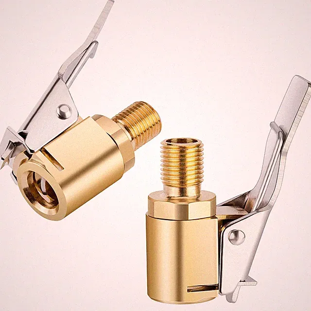 Premium 2 Pack Brass Tire Air Chuck Locking Inflator Hose Adapter No Leak USA
