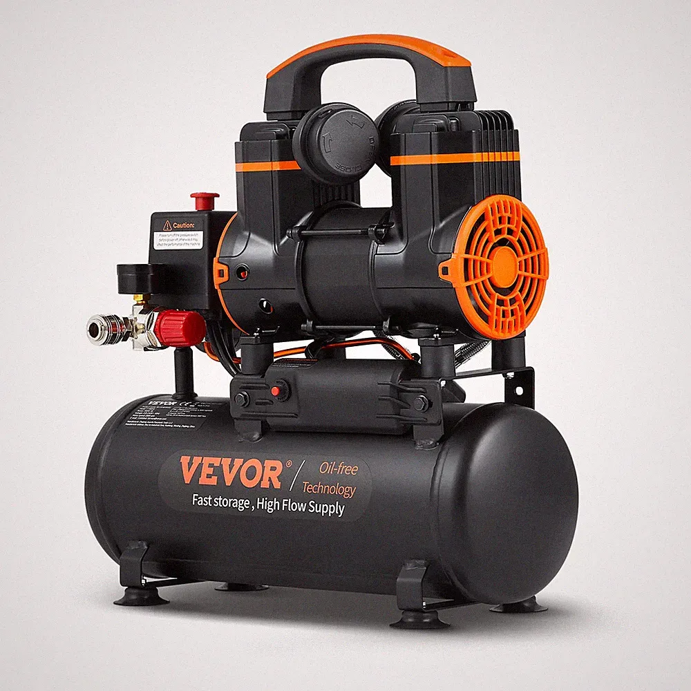 Silent Air Compressor 9L Quiet Oil-free Portable for Home Repair Tire Inflation