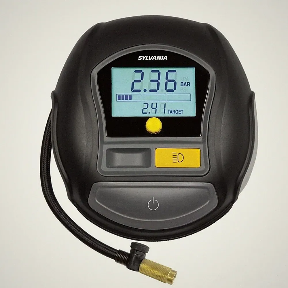 SYLVANIA Rapid Portable Tire Inflator – Digital Car Air Compressor w/ Kit