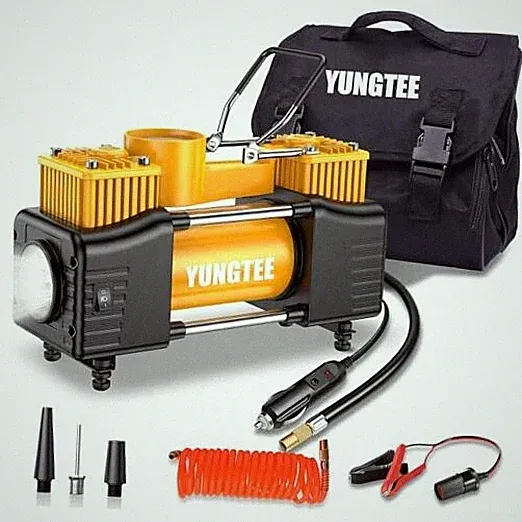 Tire Inflator Heavy Duty Double Cylinders Direct Drive Inflation Normal Yellow